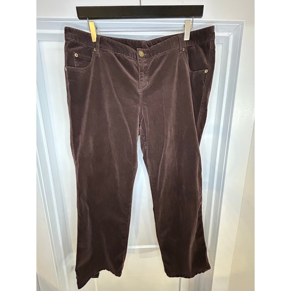 Woolrich Womens Petite 18 Brown Corduroy Pants Straight Leg Stretch Gorpcore‎
